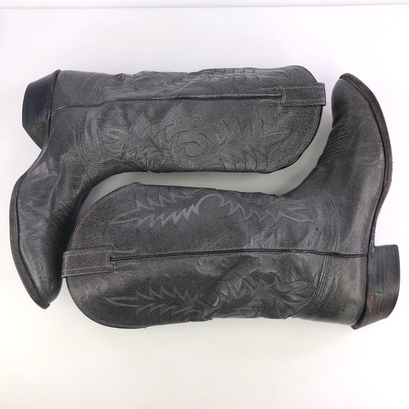 Nocona Gray Leather Cowboy Western Boots Size 10.5EE - Picture 2 of 9